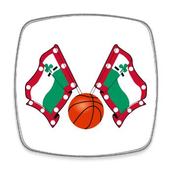 Meppel Basketball-Flaggen – Hoops Pride - Viereckiger Kühlschrankmagnet - Weiß - Vorne