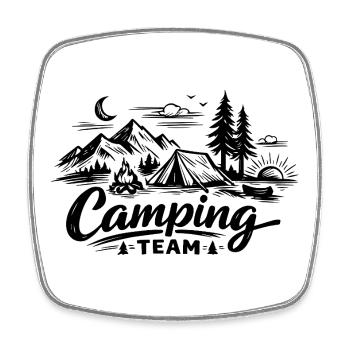 Camping Team Zelt - Viereckiger Kühlschrankmagnet - Weiß - Vorne