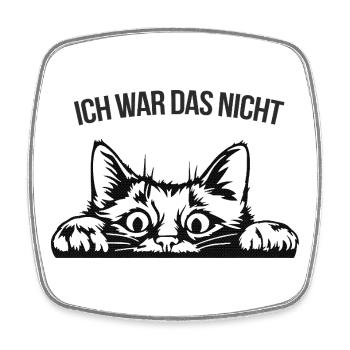 Ich war das nicht – schelmische Katze - Viereckiger Kühlschrankmagnet - Weiß - Vorne