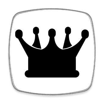 Crown - Square fridge magnet - white - Front