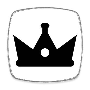 Couronne - Magnet carré - blanc - Devant