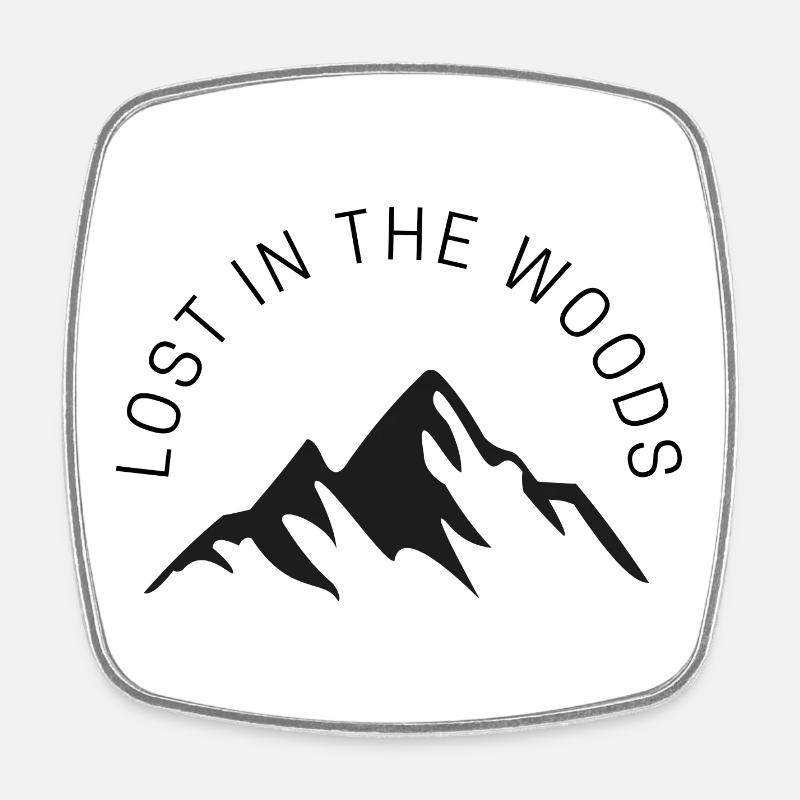Mountain Silhouette Mountains Hiking Morning Evening Lost - Square fridge magnet - white