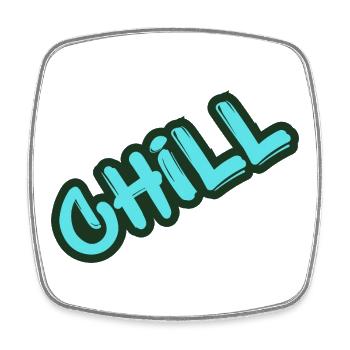 Chill Neon Graffiti  - Viereckiger Kühlschrankmagnet - Weiß - Vorne