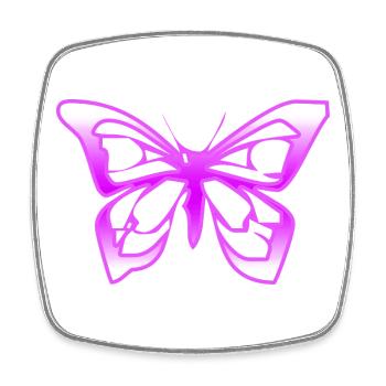 Papillon - Magnet carré - blanc - Devant