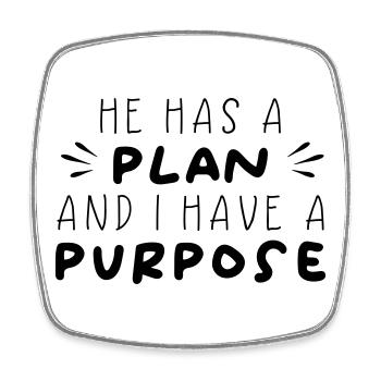 Plan & Purpose - Square fridge magnet - white - Front
