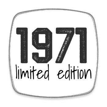 1971 Limited Edition Retro Geburtstag Jahrgang Des - Viereckiger Kühlschrankmagnet - Weiß - Vorne