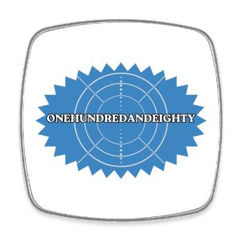 One Hundred and Eighty Target Retro - Square fridge magnet - white - Front