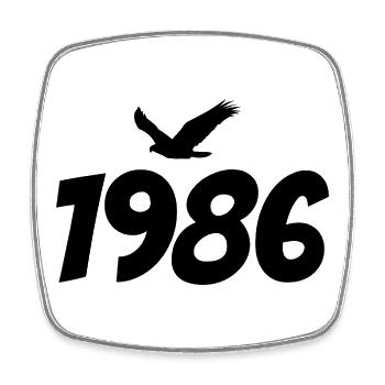1986 Geboren Adler Retro Vintage Geburtstag Jahrga - Viereckiger Kühlschrankmagnet - Weiß - Vorne