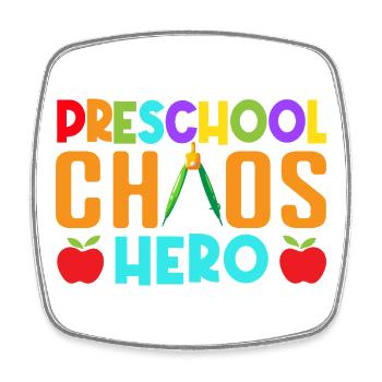 Pre K Teacher Chaos Hero Kindergarten Teacher - Viereckiger Kühlschrankmagnet - Weiß - Vorne