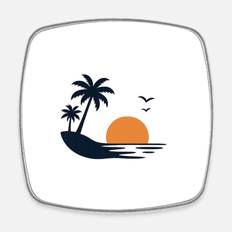 Île tropicale du couchant de soleil - Magnet carré - blanc