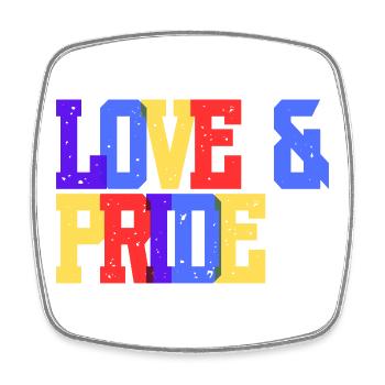 Liebe und Pride Regenbogen - Viereckiger Kühlschrankmagnet - Weiß - Vorne