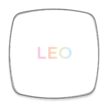 Pastel Leo Gradient Zodiac - Square fridge magnet - white - Front