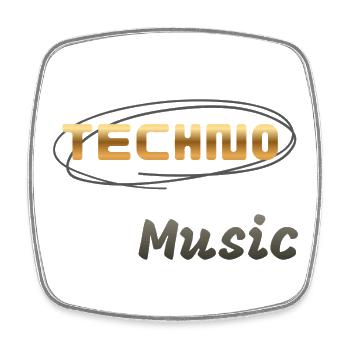 Techno-Musik - Viereckiger Kühlschrankmagnet - Weiß - Vorne