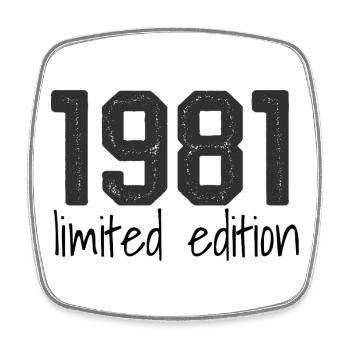 1981 Limited Edition Retro Geburtstag Jahrgang Des - Viereckiger Kühlschrankmagnet - Weiß - Vorne