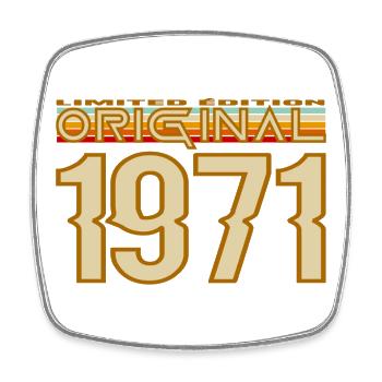 Original 1971 Typographie Rétro - Magnet carré - blanc - Devant