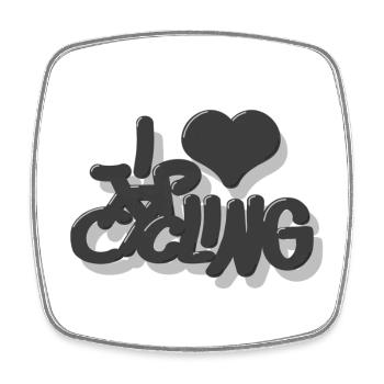 I_love_Cycling_grau - Square fridge magnet - white - Front