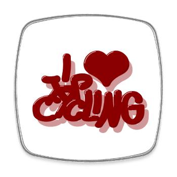 I_Love_cycling_rot - Square fridge magnet - white - Front