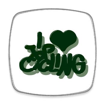 I_love_Cycling_dunkelgrun - Square fridge magnet - white - Front