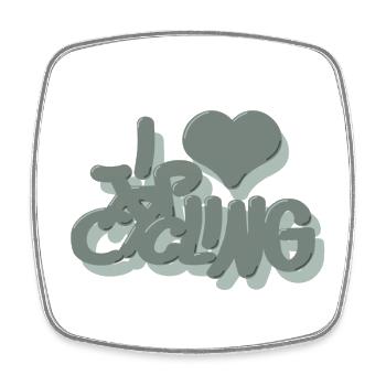 I_love_Cycling_pastel_gruen - Viereckiger Kühlschrankmagnet - Weiß - Vorne