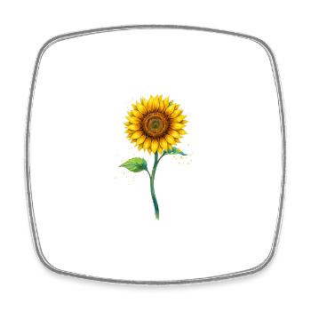 tournesol - Magnet carré - blanc - Devant