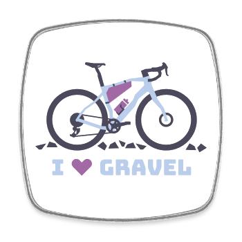 I Love Gravel Fahrrad - Viereckiger Kühlschrankmagnet - Weiß - Vorne