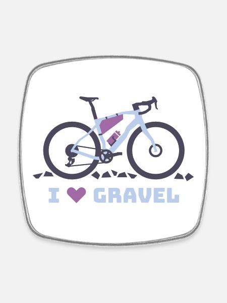 I Love Gravel Bike - Square fridge magnet - white