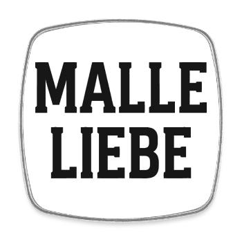 MALLE LIEBE Typo Design - Viereckiger Kühlschrankmagnet - Weiß - Vorne