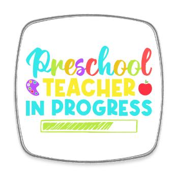 Pre K Teacher Preschool In Progress Kindergarten - Viereckiger Kühlschrankmagnet - Weiß - Vorne