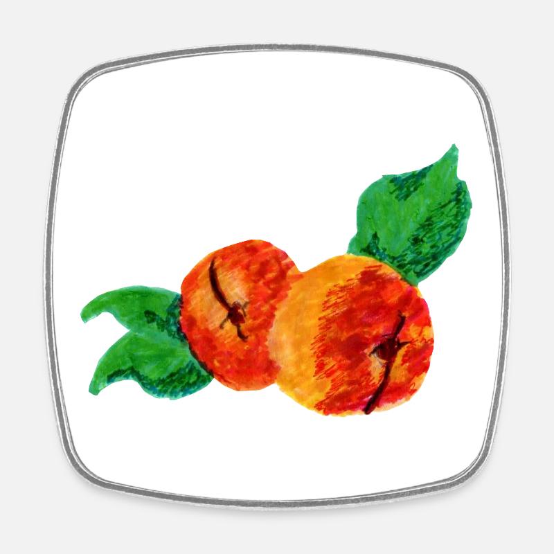 Apricot style - Square fridge magnet - white