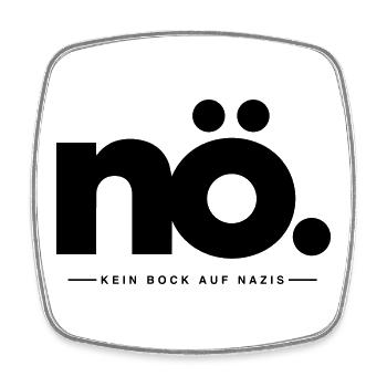 NO_Kein_Bock_auf_Nazis - Viereckiger Kühlschrankmagnet - Weiß - Vorne