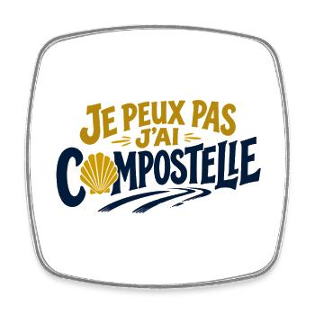 Je peux pas j'ai Compostelle - Magnet carré - blanc - Devant