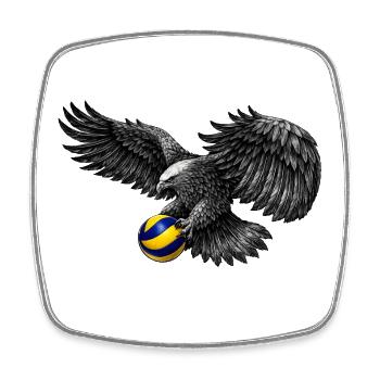 Adler mit Volleyball - Viereckiger Kühlschrankmagnet - Weiß - Vorne