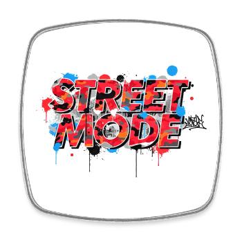 Scène de tuning urbaine de style graffiti Street Fashion - Magnet carré - blanc - Devant