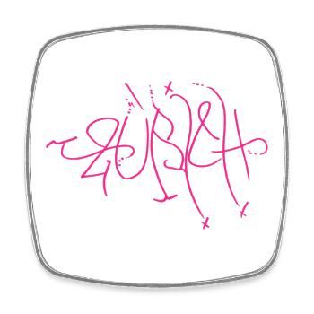 Zurich in purple - Square fridge magnet - white - Front