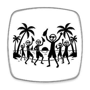 Beach Holiday Party - Square fridge magnet - white - Front