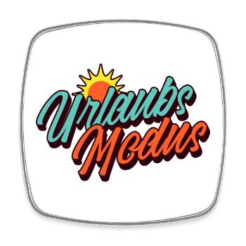Holiday Mode Retro Summer Sun Design - Square fridge magnet - white - Front