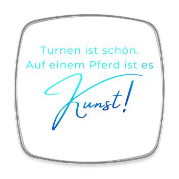 Turnen ist schön: Voltigieren ist Kunst - Viereckiger Kühlschrankmagnet - Weiß - Vorne