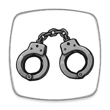 Handcuffs Graphic - Square fridge magnet - white - Front