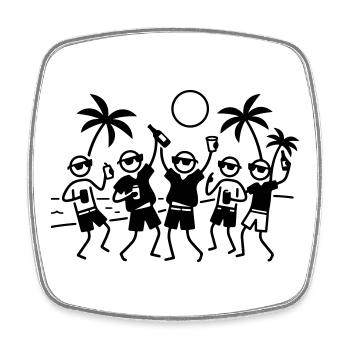 Party Gruppe Strand - Viereckiger Kühlschrankmagnet - Weiß - Vorne
