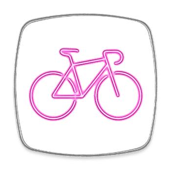 Neon Fahrrad Pink – Urbanes Bike Motiv - Viereckiger Kühlschrankmagnet - Weiß - Vorne