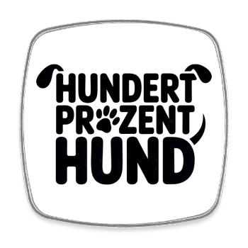 Hundertprozent Hund Typo Pfoten - Viereckiger Kühlschrankmagnet - Weiß - Vorne