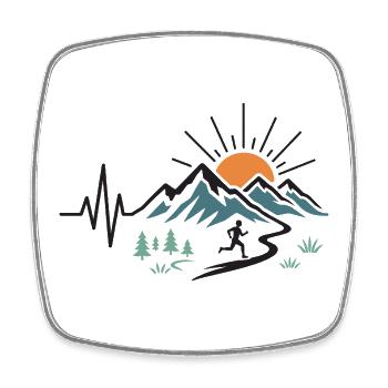 Trailrunning - Viereckiger Kühlschrankmagnet - Weiß - Vorne