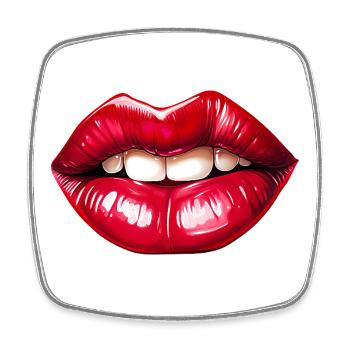 Lipps, Design #1 - Square fridge magnet - white - Front