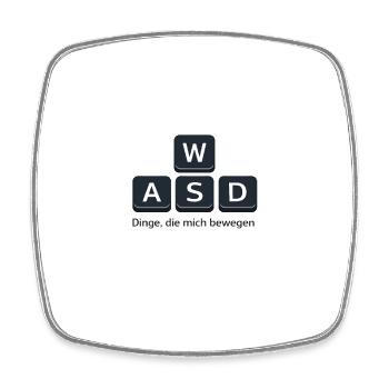 Dinge Die Mich Bewegen WASD PC - Viereckiger Kühlschrankmagnet - Weiß - Vorne