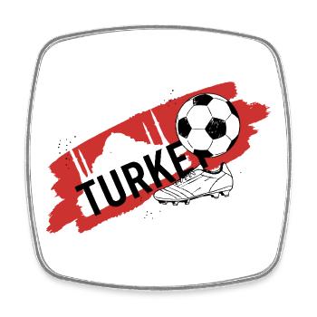 Turquie Football Maillot Supporter Turkey Soccer - Magnet carré - blanc - Devant