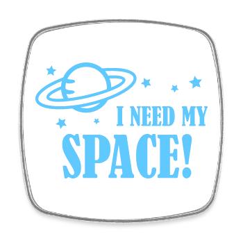 I Need My Space Planet Ring - Square fridge magnet - white - Front