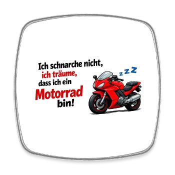 Ich träume Motorrad - Viereckiger Kühlschrankmagnet - Weiß - Vorne