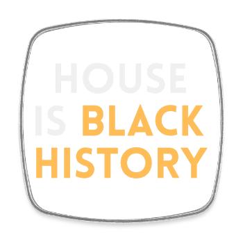 House is Black Geschichte – Chicago House Outfit - Viereckiger Kühlschrankmagnet - Weiß - Vorne