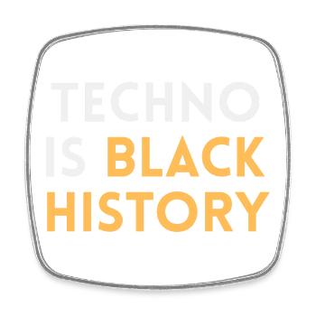 Techno Black History - Tenue Techno Festival Rave - Magnet carré - blanc - Devant
