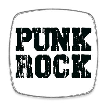 Typographie punk rock grunge - Magnet carré - blanc - Devant
